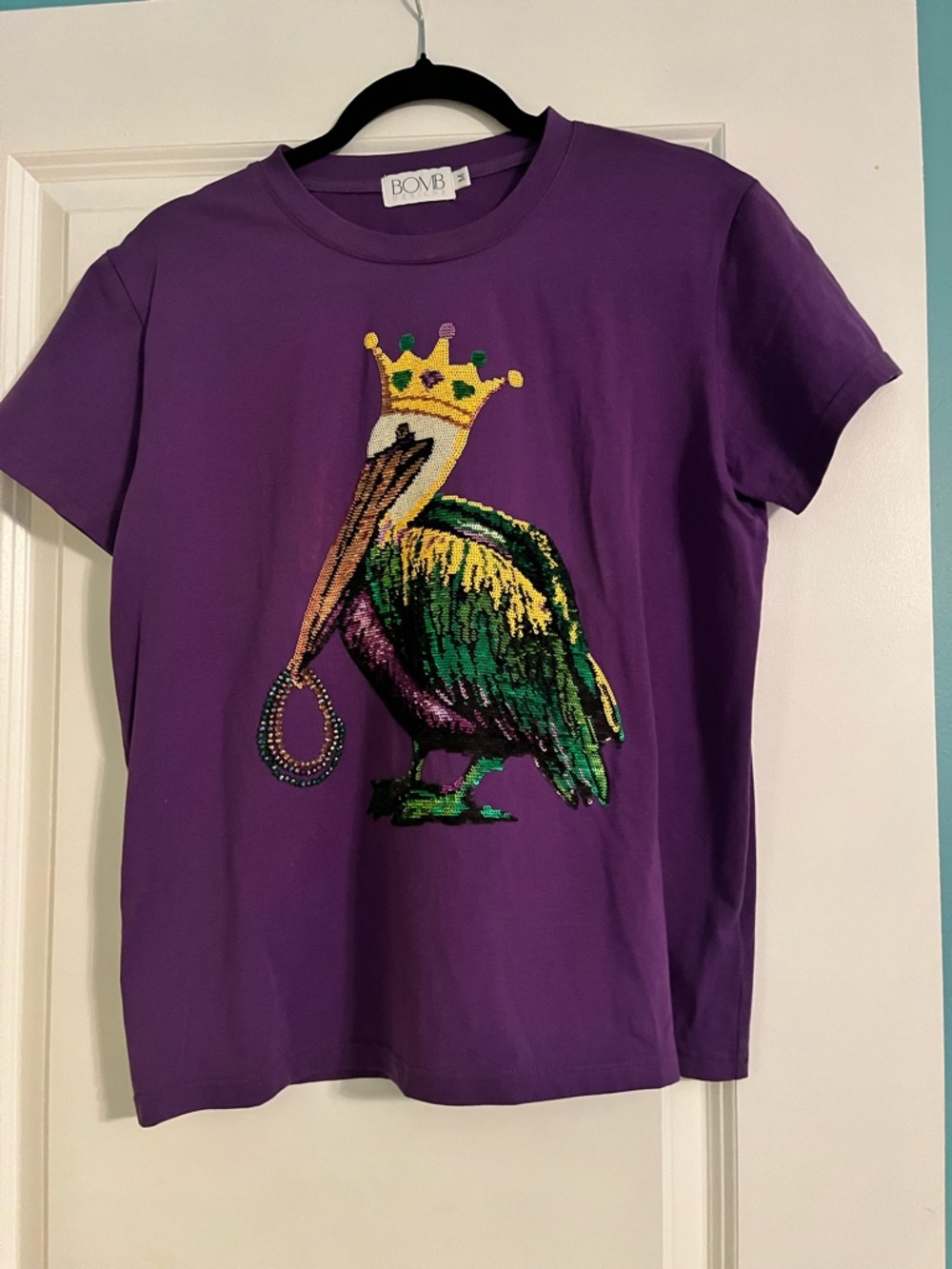 BOMB Designs Purple Pelican Sequin Tee